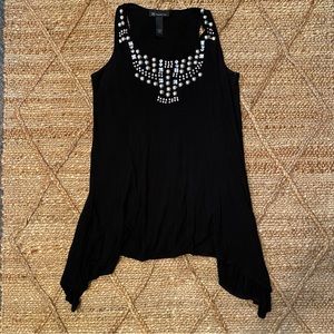 INC Embellished Tank - Black - Size Small